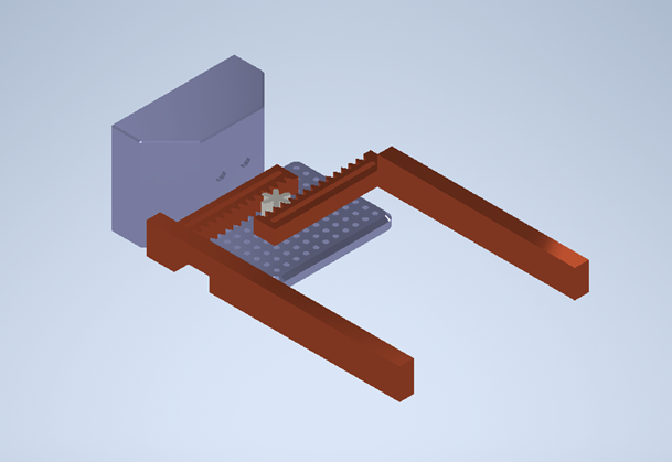 CAD design for end effector with 2 moving arms