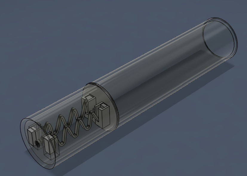 Initial CAD model with 3D printed springs