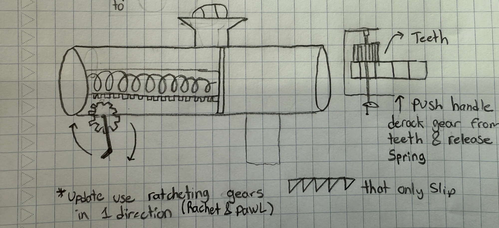 Rack and pinion gear-based concept sketch